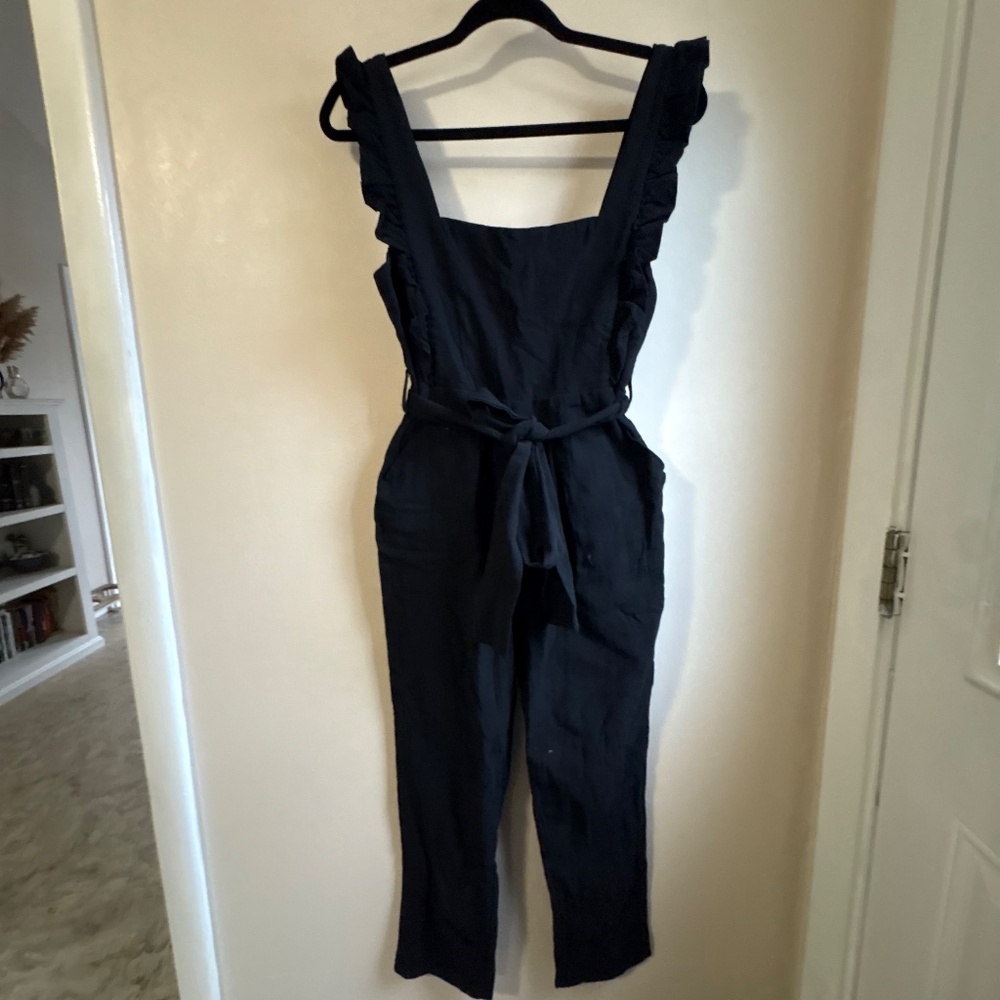 Hello Molly Black Ruffle Strap Jumpsuit